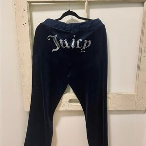 OG Navy Blue Velour Juicy Couture Track Pants